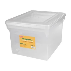 File Storage|Staples Plastic File Box, Letter/Legal Size, Clear (140050)
