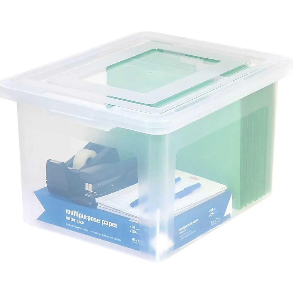 File Storage|Staples Plastic File Box, Letter/Legal Size, Clear (140050)