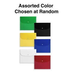 Outlet Staples Plastic Filing Envelope with Snap Closure, Letter Size, Assorted Colors (TR51798)
