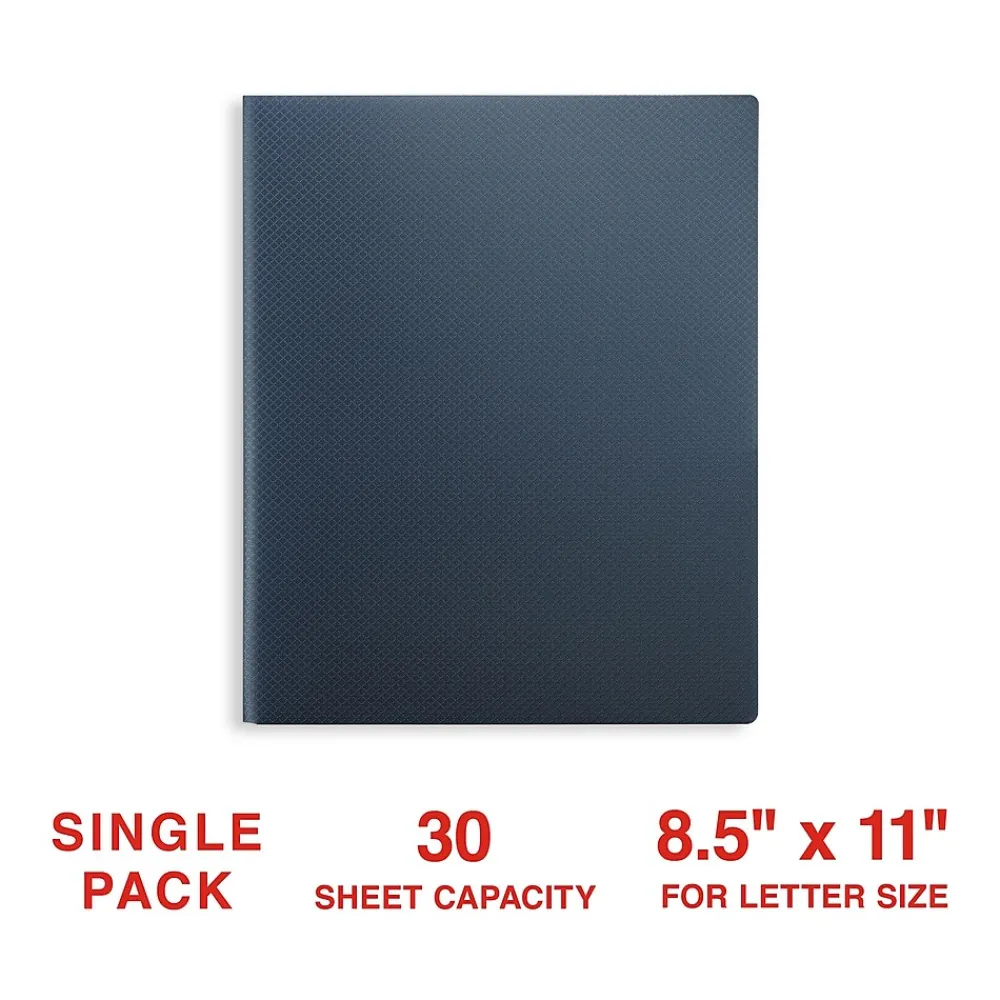 Pocket Folders|Staples 2-Pocket Plastic Presentation Folder, Blue (21624-CC/20644)