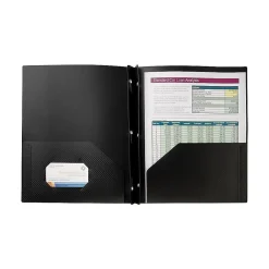 Pocket Folders|Staples 2-Pocket Presentation Folder, Textured Black (21617-CC/20647)