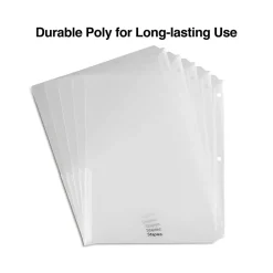 Sheet Protectors|Staples Poly Binder Pocket, 3-Hole Punched, , 5/Pack (ST15159-CC) Clear