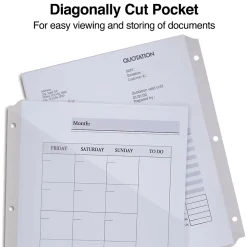 Sheet Protectors|Staples Poly Binder Pocket, 3-Hole Punched, , 5/Pack (ST15159-CC) Clear