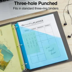 Sheet Protectors|Staples Poly Binder Pocket, 3-Hole Punched, , 5/Pack (ST15158-CC) Assorted Colors