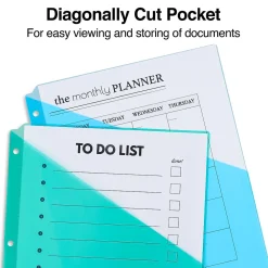 Sheet Protectors|Staples Poly Binder Pocket, 3-Hole Punched, , 5/Pack (ST15158-CC) Assorted Colors