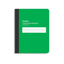 Composition Notebooks|Staples Poly Composition Notebook, 7.5" x 9.75", College Ruled, 80 Sheets, (ST55079) Green