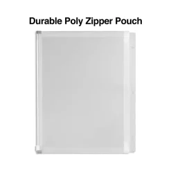Dividers|Staples Poly Zipper Pouch, 3-Hole Punched, Clear (ST26190-CC)