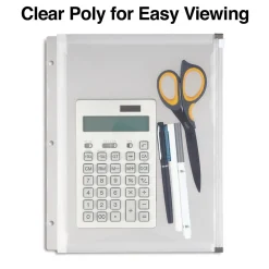 Dividers|Staples Poly Zipper Pouch, 3-Hole Punched, Clear (ST26190-CC)