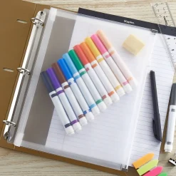 Dividers|Staples Poly Zipper Pouch, 3-Hole Punched, Clear (ST26190-CC)