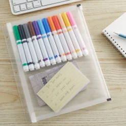 Dividers|Staples Poly Zipper Pouch, 3-Hole Punched, Clear (ST26190-CC)