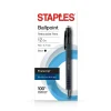 Pens|Staples Postscript Retractable Ballpoint Pens, Fine Point, Black Ink, Dozen (18264)
