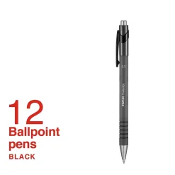 Pens|Staples Postscript Retractable Ballpoint Pens, Fine Point, Black Ink, Dozen (18264)