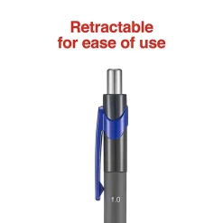 Pens|Staples Postscript Retractable Ballpoint Pens, Medium Point, Blue Ink, Dozen (18263)