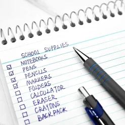 Pens|Staples Postscript Retractable Ballpoint Pens, Medium Point, Blue Ink, Dozen (18263)