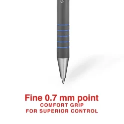 Pens|Staples Postscript Retractable Ballpoint Pens, Fine Point, Blue Ink, Dozen (18266)