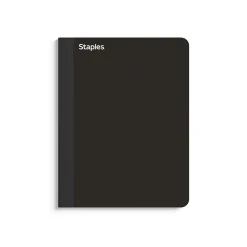 Composition Notebooks|Staples Premium Composition Notebook, 7.5" x 9.75", 100 College Ruled Sheets, Black (TR58342)