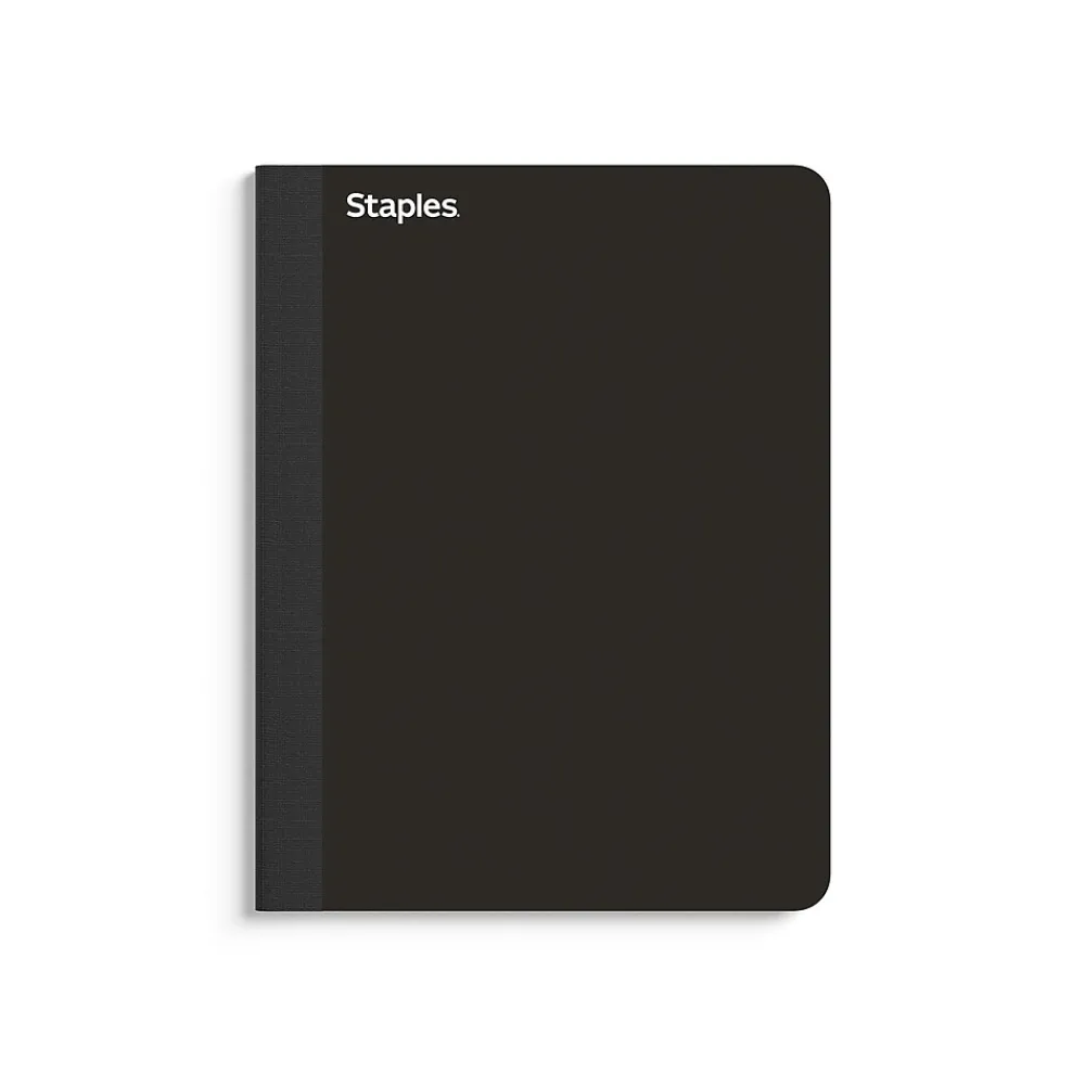 Composition Notebooks|Staples Premium Composition Notebook, 7.5" x 9.75", 100 College Ruled Sheets, Black (TR58342)