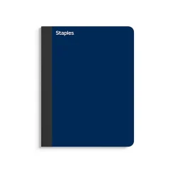 Composition Notebooks|Staples Premium Composition Notebook, 7.5" x 9.75", College Ruled, 100 Sheets, Blue (ST58343)