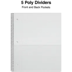 Subject Notebooks|Staples Premium Poly 5-Subject Notebook, 8.5