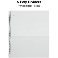 Subject Notebooks|Staples Premium Poly 5-Subject Notebook, 8.5