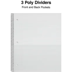 Subject Notebooks|Staples Premium Poly 3-Subject Notebook, 8.5