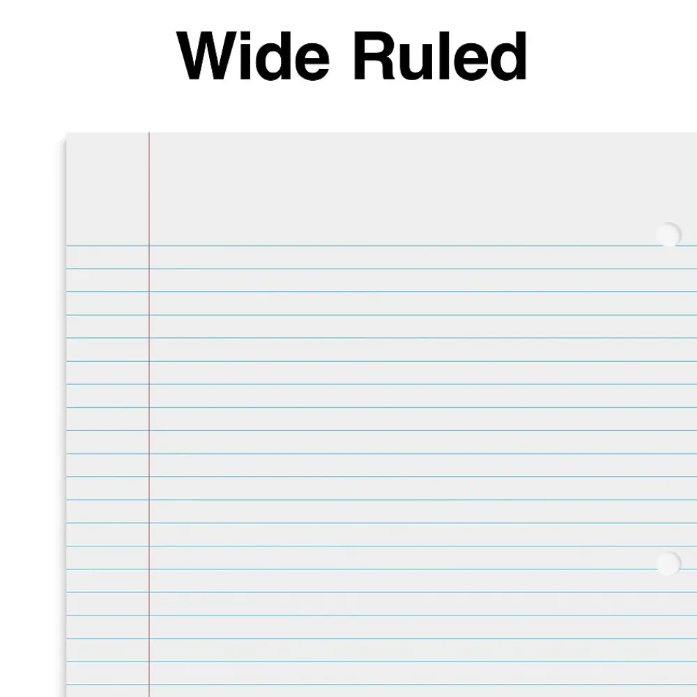 Subject Notebooks|Staples Premium 1-Subject Notebook, 8" x 10.5", Wide Ruled, 100 Sheets, Red, 12/Carton (TR20958CT)