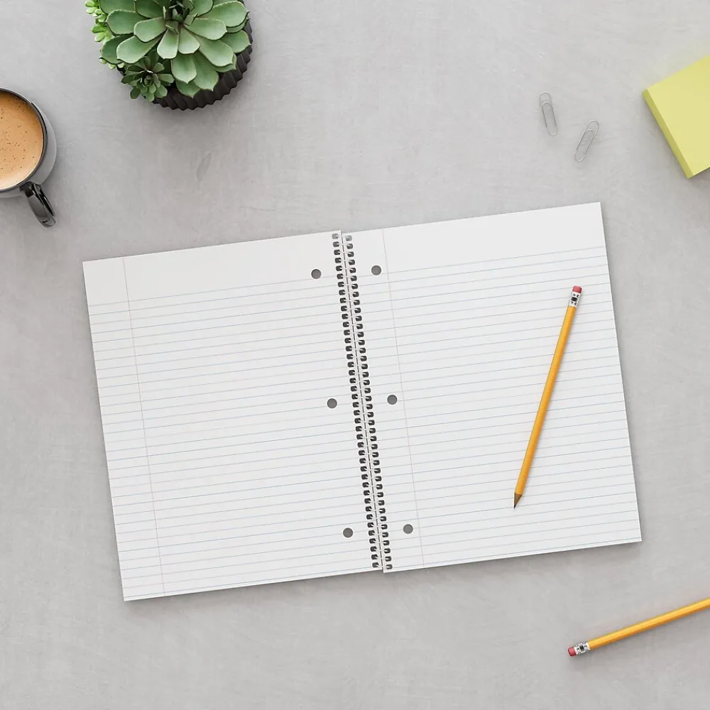 Subject Notebooks|Staples Premium 1-Subject Notebook, 8" x 10.5", Wide Ruled, 100 Sheets, Red, 12/Carton (TR20958CT)