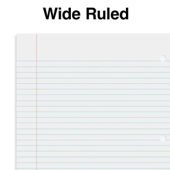 Subject Notebooks|Staples Premium 1-Subject Notebook, 8" x 10.5", Wide Ruled, 100 Sheets, Black, 12 Notebooks/Carton (TR20956CT)
