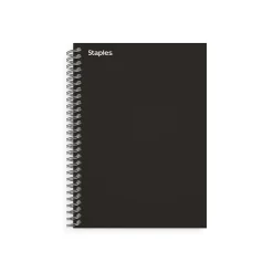 Subject Notebooks|Staples Premium 1-Subject Notebook, 4.38" x 7", College Ruled, 80 Sheets, Black (TR58347M)