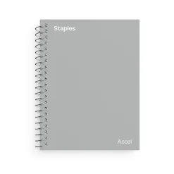 Subject Notebooks|Staples Premium 1-Subject Notebook, 3.5" x 5.5", College Ruled, (TR58291) Gray