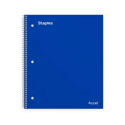 Subject Notebooks|Staples Premium 2-Subject Notebook, 8.5" x 11", College Ruled, 120 Sheets, (TR58311) Blue