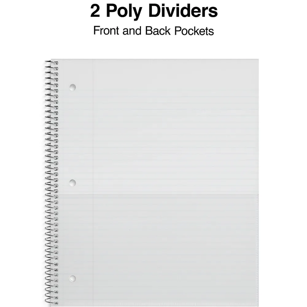 Subject Notebooks|Staples Premium 2-Subject Notebook, 8.5" x 11", College Ruled, 120 Sheets, (TR58310) Black