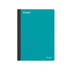 Subject Notebooks|Staples Premium 2-Subject Notebook, 6" x 9.5", College Ruled, 100 Sheets, (ST58328) Teal