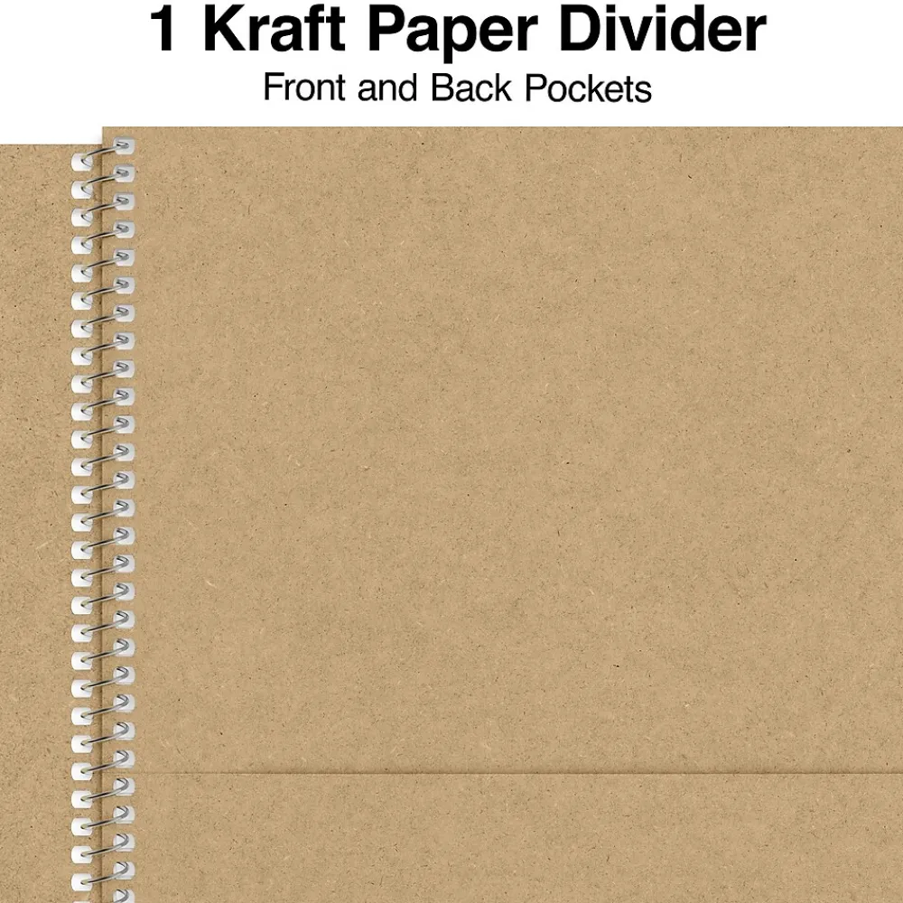 Notebooks|Staples Premium 1-Subject Notebook, 8.5" x 11", College Ruled, 100 Sheets, Brown (TR52121)