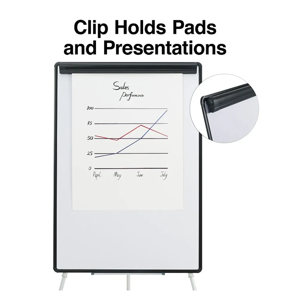 Dry Erase*Staples Presentation Flip Chart Easel, White Steel (28217US/50445US)