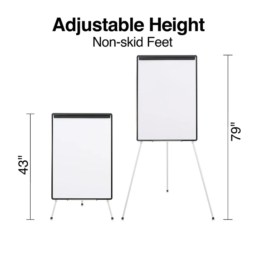 Dry Erase*Staples Presentation Flip Chart Easel, White Steel (28217US/50445US)