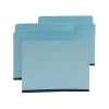 File Folders|Staples Pressboard File Folders, Single Tab, Letter, Blue, 25/Box