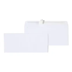 Best Staples QuickStrip EasyClose #10 Business Envelopes, 4 1/8" x 9 1/2", White, 100/Box (394047N)