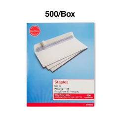 Discount Staples QuickStrip EasyClose Self Seal Security Tinted #10 Business Envelopes, 4 1/8
