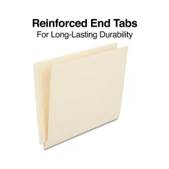 File Folders|Staples Reinforced End-Tab File Folders, Letter Size, Manila, 250/Box (ST56685-CC)