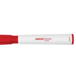 Markers|Staples Remarx Dry Erase Markers, Broad Point, Red, 12/Pack (18887)