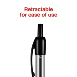 Pens|Staples ® Retractable Ballpoint Pens, Medium Point, 1.0mm, Black Ink, Dozen (50793-CC)