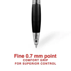 Pens|Staples ® Retractable Ballpoint Pens, Fine Point, 0.7mm, Black Ink, Dozen (50786-CC)