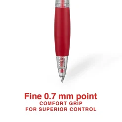 Pens|Staples Retractable Ballpoint Pens, Fine Point, Red Ink, Dozen (50787)