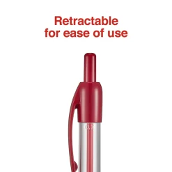 Pens|Staples Retractable Ballpoint Pens, Fine Point, Red Ink, Dozen (50787)