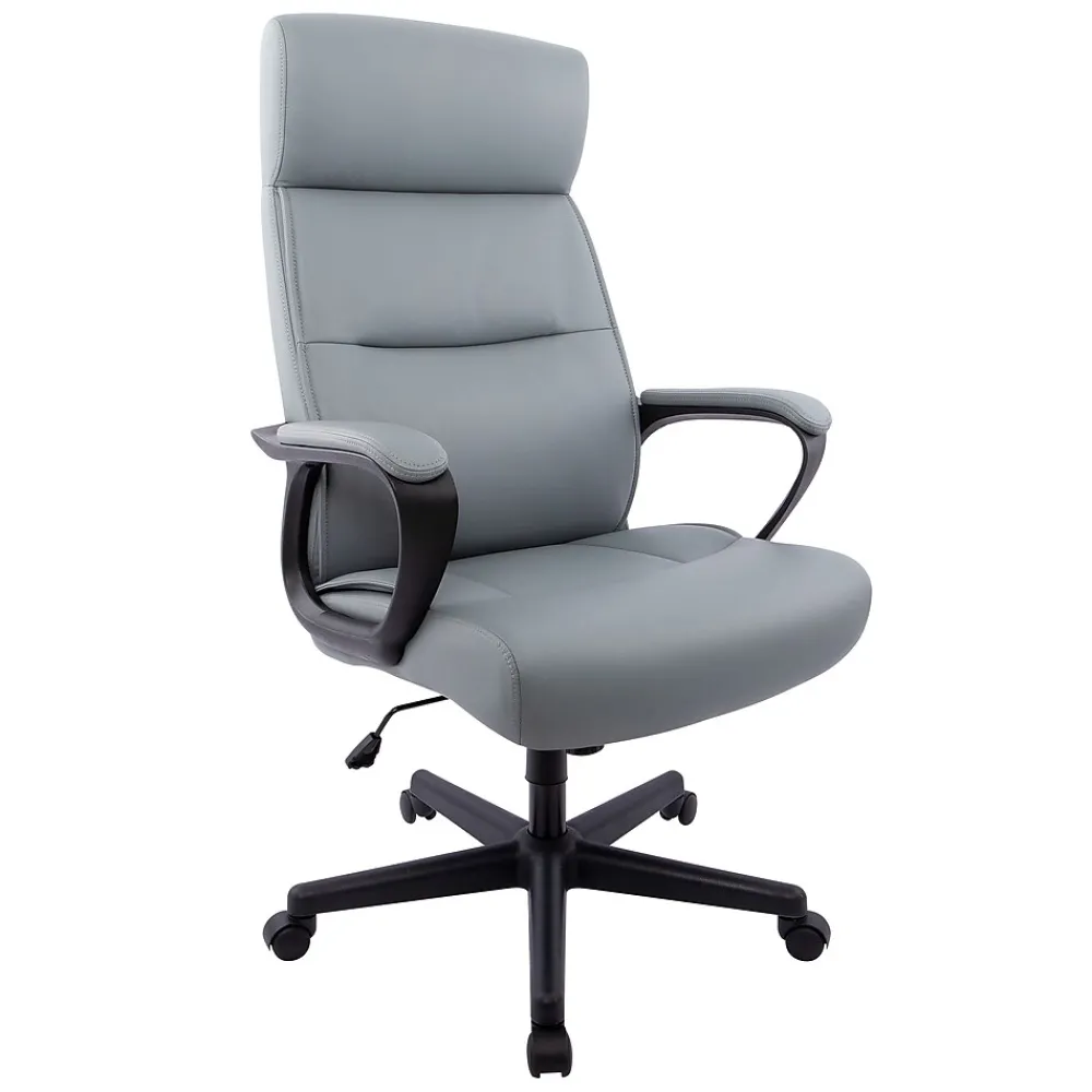 Office Chairs*Staples ® Rutherford Ergonomic Faux Leather Swivel Executive Chair, (58677V) Gray