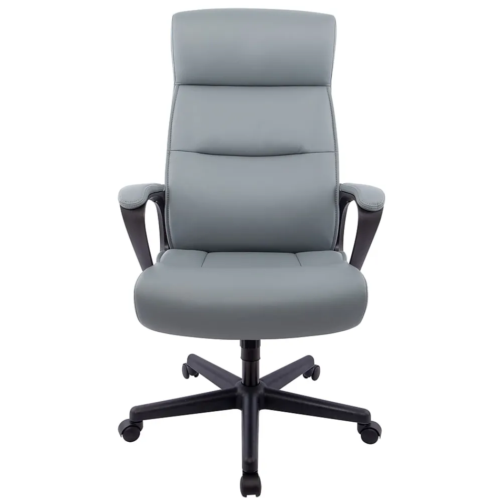 Office Chairs*Staples ® Rutherford Ergonomic Faux Leather Swivel Executive Chair, (58677V) Gray