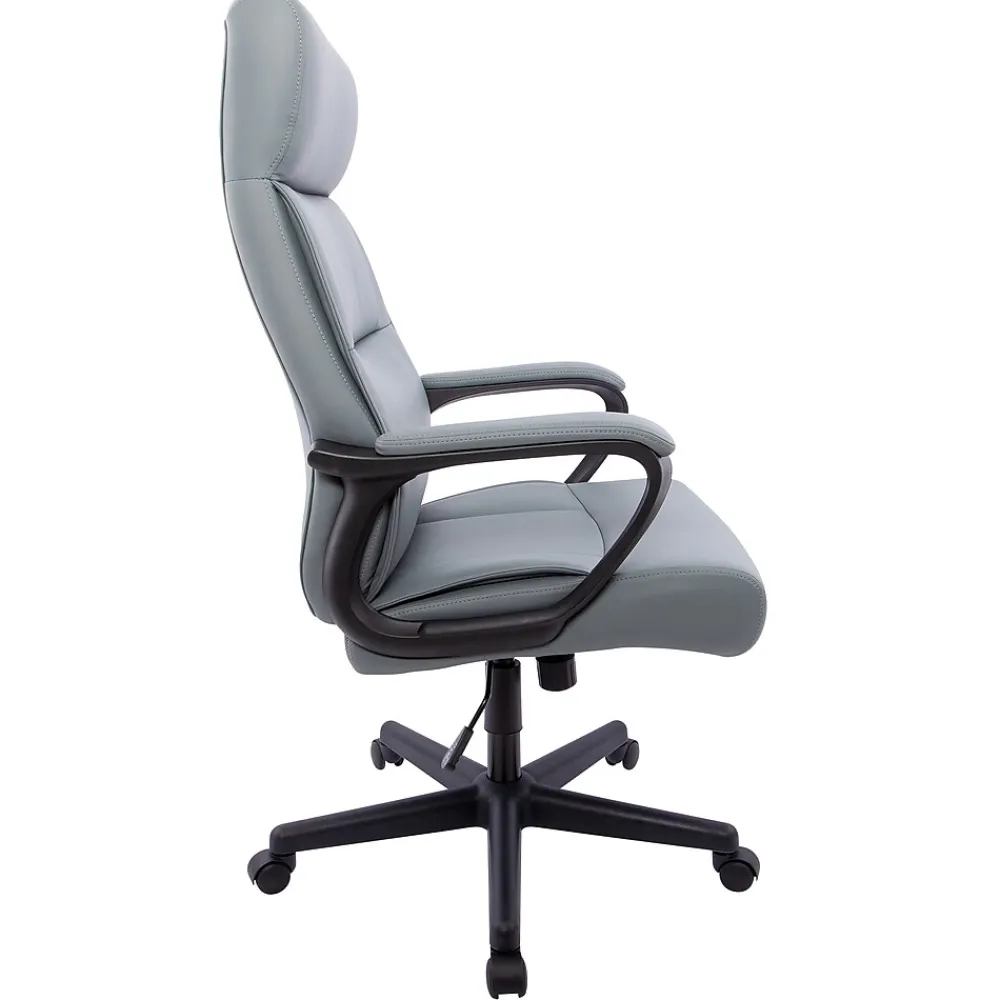 Office Chairs*Staples ® Rutherford Ergonomic Faux Leather Swivel Executive Chair, (58677V) Gray