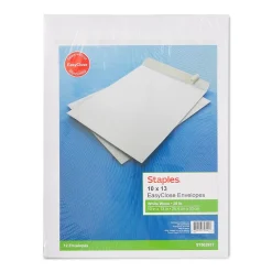 Staples Self Seal #13 Catalog Envelope, 10" x 13", White, 12/Pack (50293T-CC)
