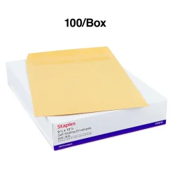 Clearance Staples Self Seal Kraft Catalog Envelopes, 9.5